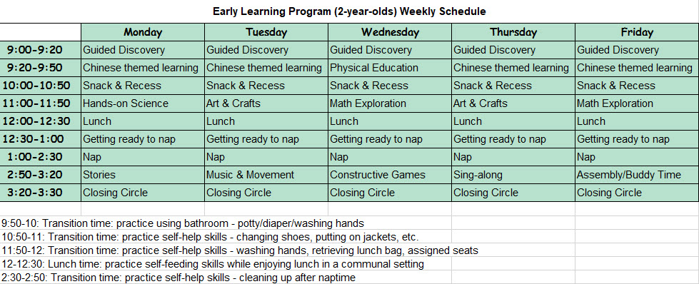 ELP weekly schedule image